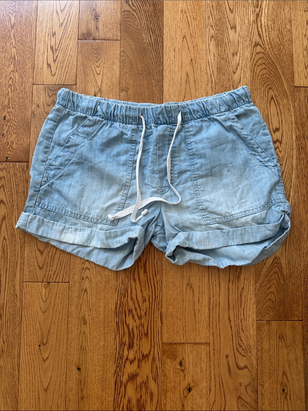 cloth & stone Light Blue Drawstring Denim-Style Shorts